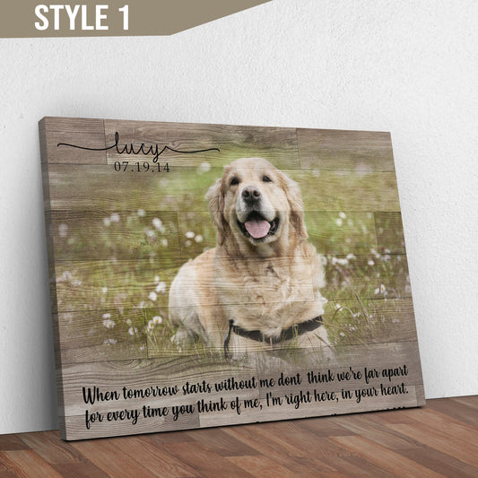 Personalized Custom Pet Loss Photo Canvas / Poster - Custom Dog Cat Memorial Passing Gift