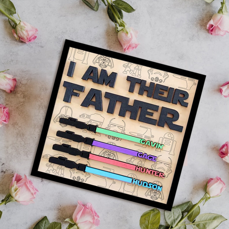 I Am Their Father Sign for Dad with personalized design details for meaningful gifting image 6