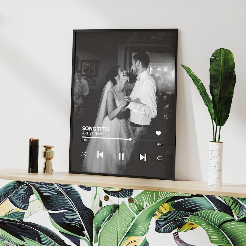 Canvas / Poster material and size view - Custom Wedding Song Photo Canvas
