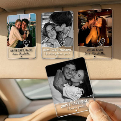 Custom Photo Car Visor Clip personalization view for Husband