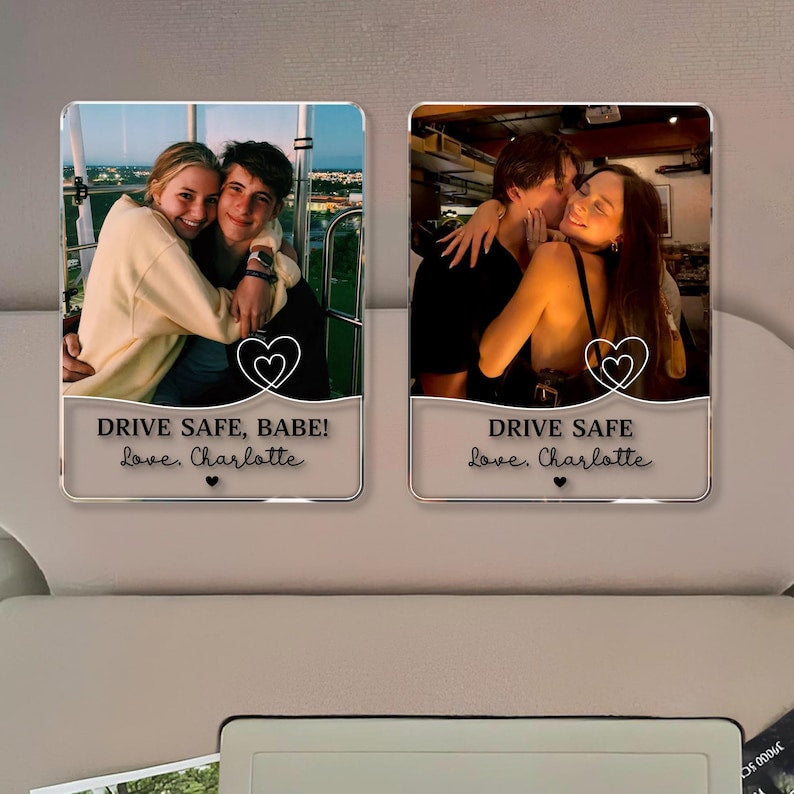 Car Hanger material and size view - Custom Photo Car Visor Clip