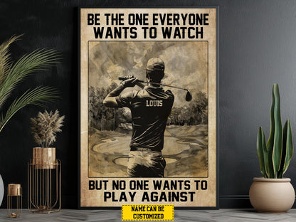 Personalized Golf Player Poster / Canvas - Gift For Golf Lovers
