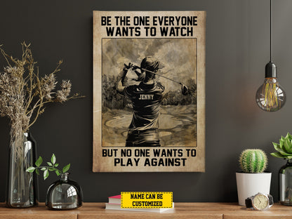 Personalized Golf Player Poster / Canvas - Gift For Golf Lovers