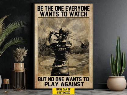 Personalized Golf Player Poster / Canvas - Gift For Golf Lovers