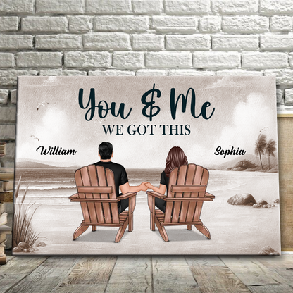 Beach View And So Together Gift For Her Him Couple Personalized Framed Canvas Wall Art