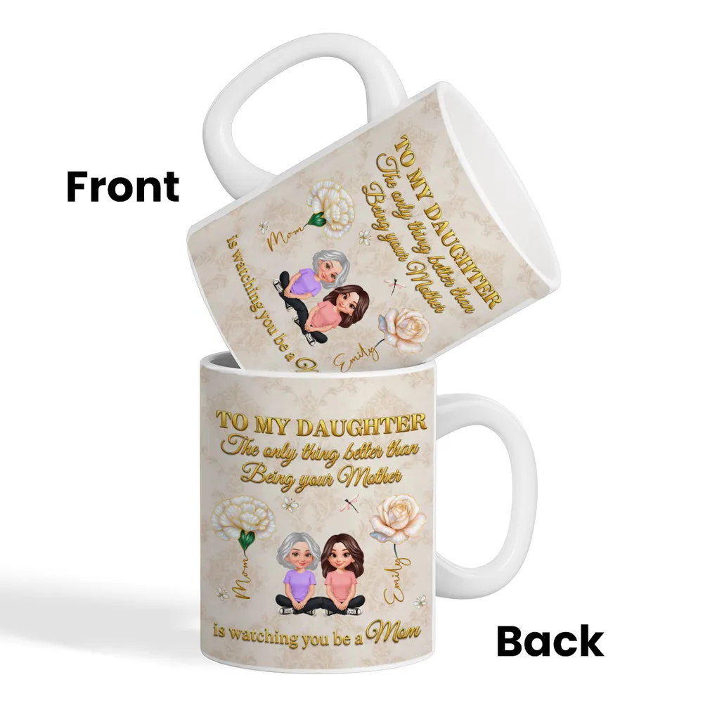 “To My Daughter” Custom Birth Month Flower Mug - Heartfelt Mother’s Day Gift