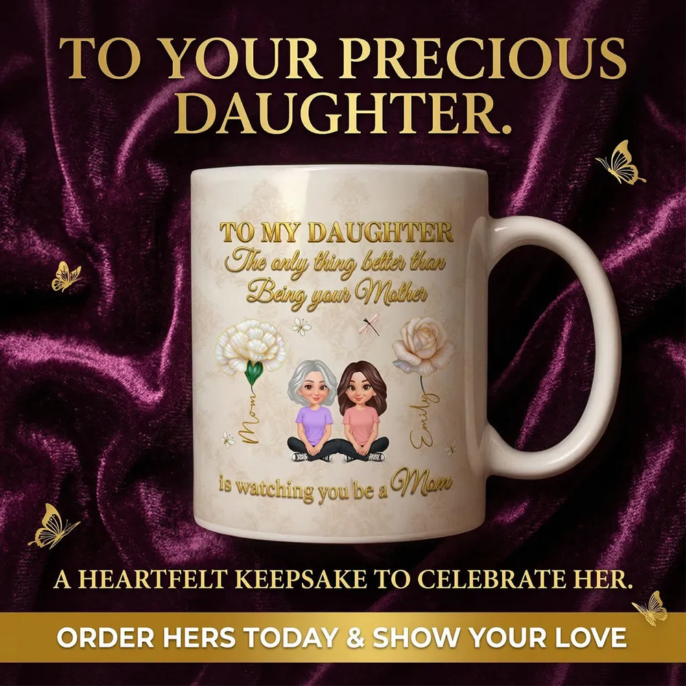 “To My Daughter” Custom Birth Month Flower Mug - Heartfelt Mother’s Day Gift