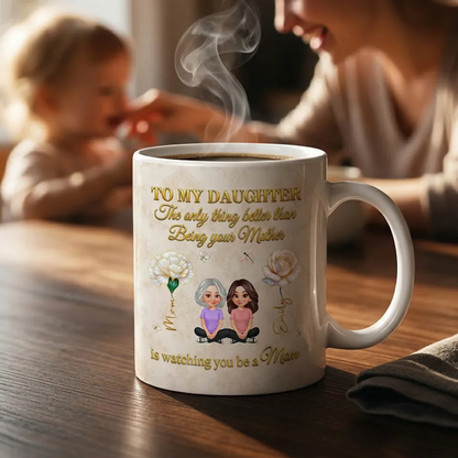“To My Daughter” Custom Birth Month Flower Mug - Heartfelt Mother’s Day Gift