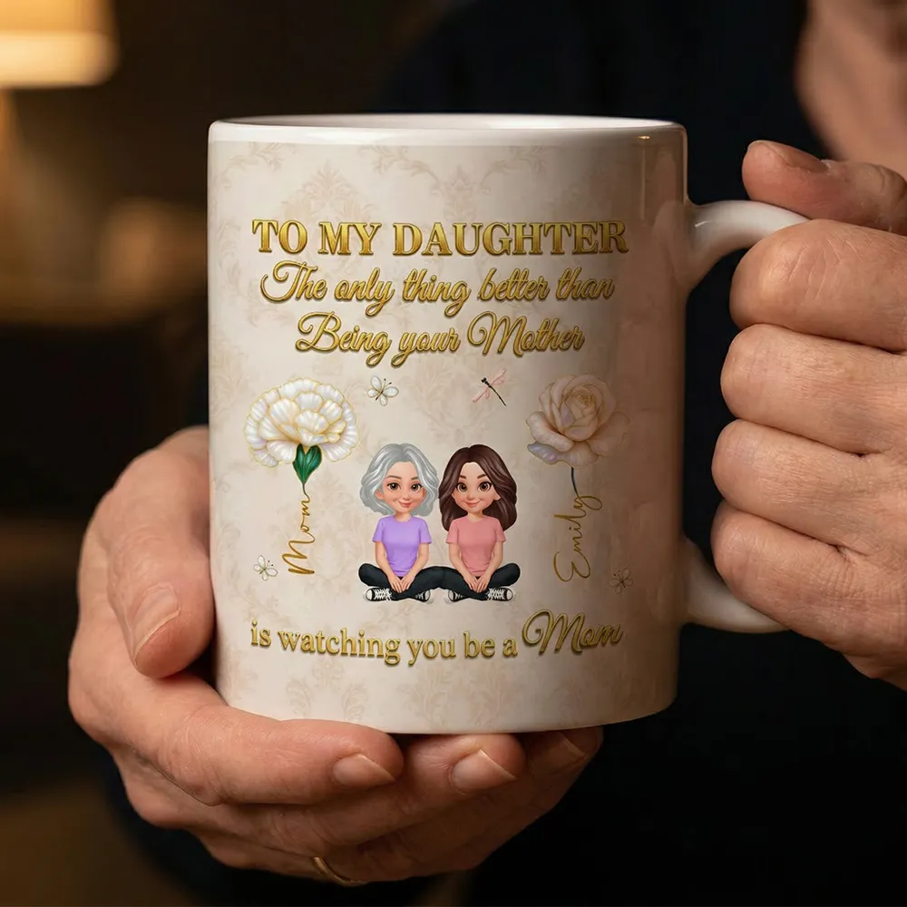 “To My Daughter” Custom Birth Month Flower Mug - Heartfelt Mother’s Day Gift