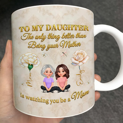 “To My Daughter” Custom Birth Month Flower Mug - Heartfelt Mother’s Day Gift