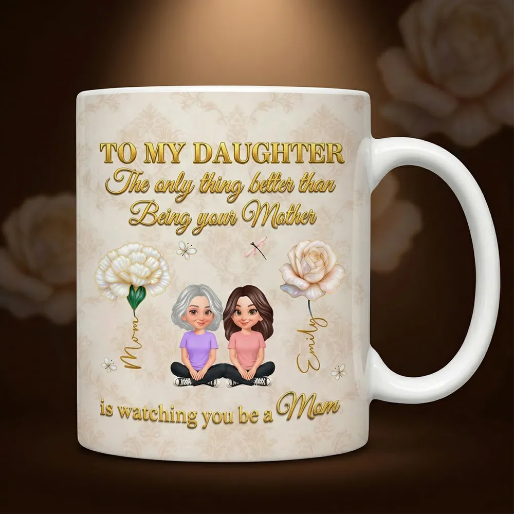 “To My Daughter” Custom Birth Month Flower Mug - Heartfelt Mother’s Day Gift