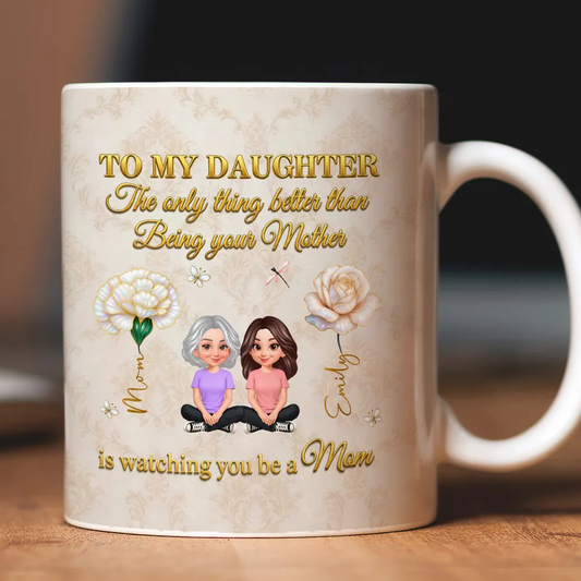 “To My Daughter” Custom Birth Month Flower Mug - Heartfelt Mother’s Day Gift