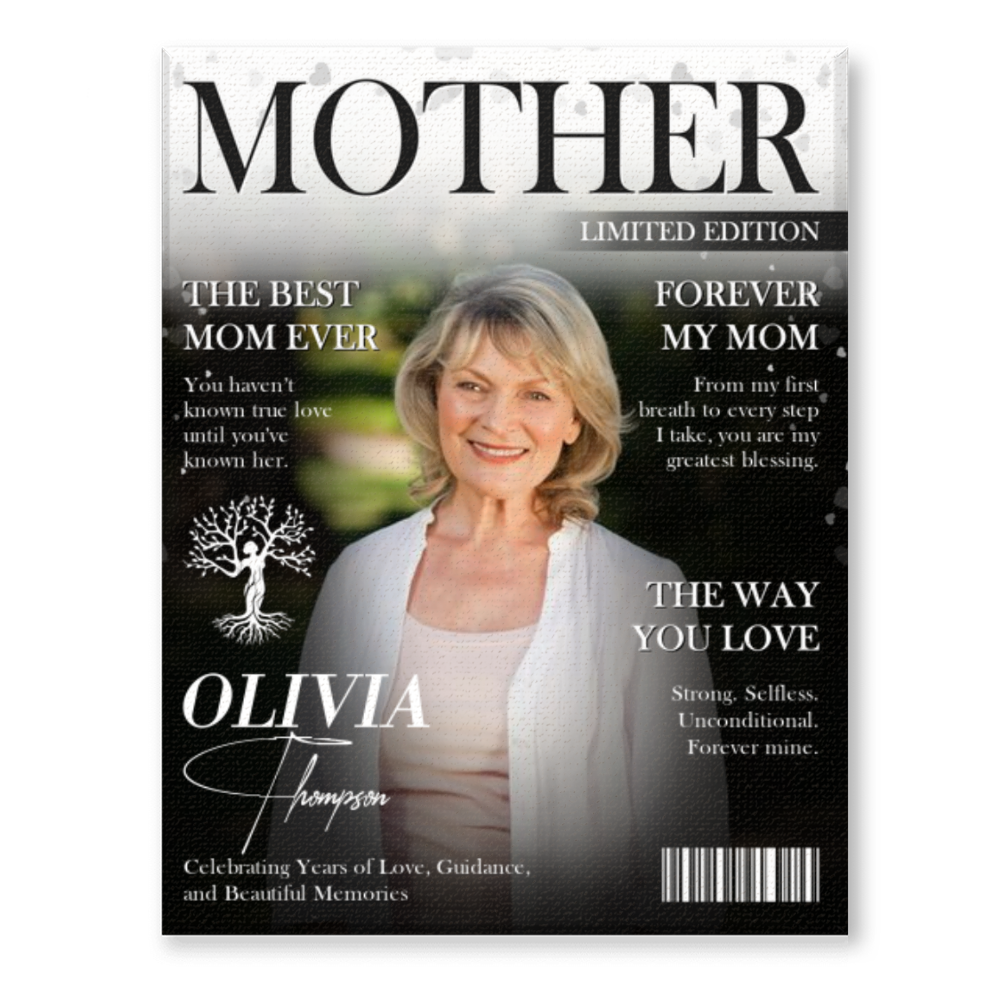 “Best Mom Ever” Personalized Magazine Canvas / Poster - Custom Photo Gift for Mother’s Day