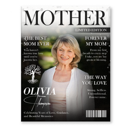 “Best Mom Ever” Personalized Magazine Canvas / Poster - Custom Photo Gift for Mother’s Day