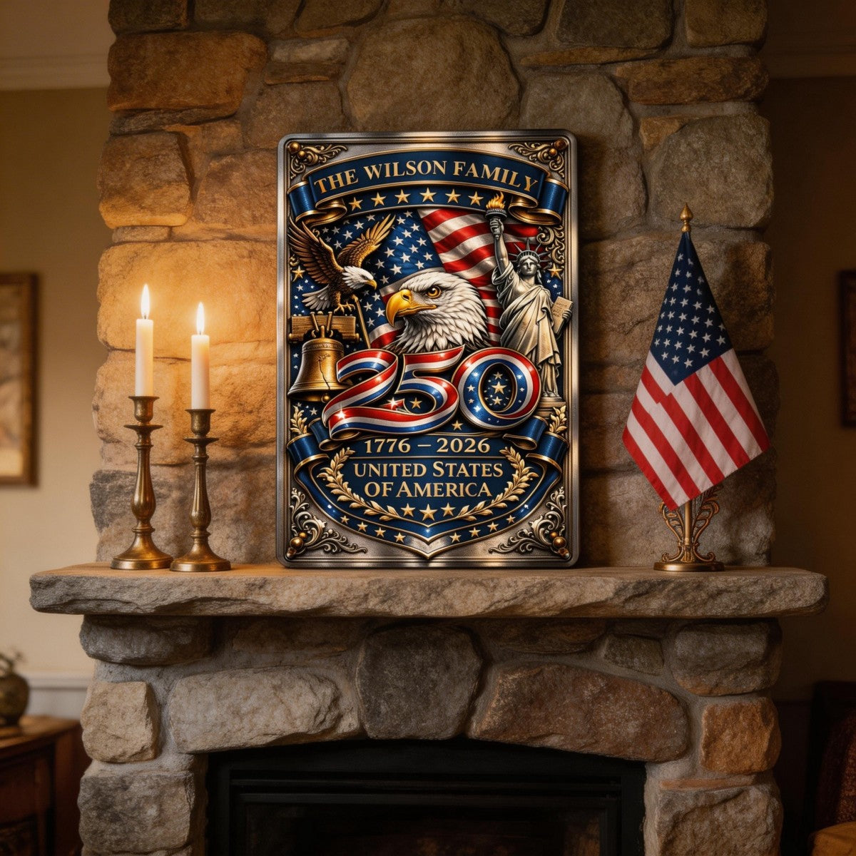 250th Anniversary Personalized Metal Sign - Custom Home Decor