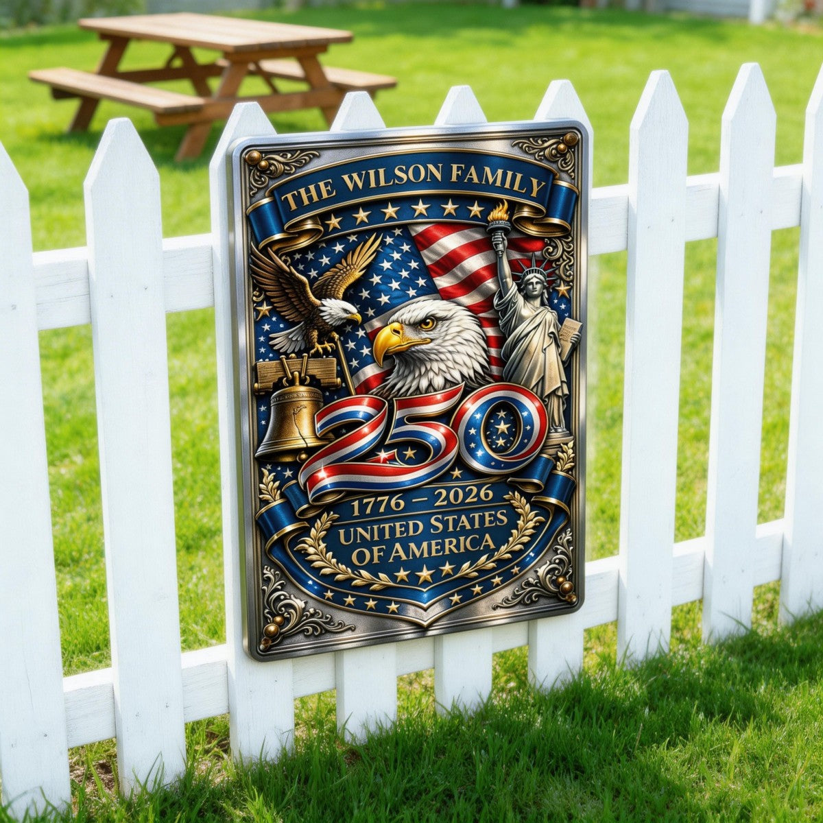 250th Anniversary Personalized Metal Sign - Custom Home Decor