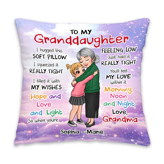 To My Granddaughter: A Hug of Love - Personalized Comfort Pillow
