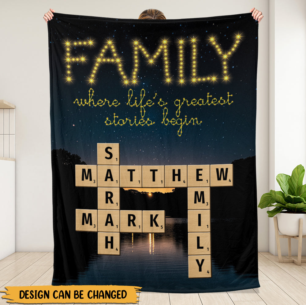 Family Blanket - Personalized Family Crossword Blanket