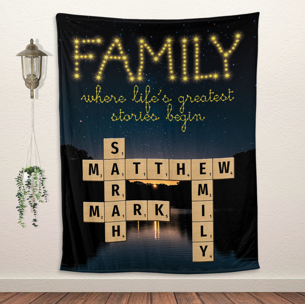 Family Blanket - Personalized Family Crossword Blanket