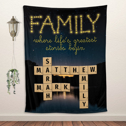 Family Blanket - Personalized Family Crossword Blanket