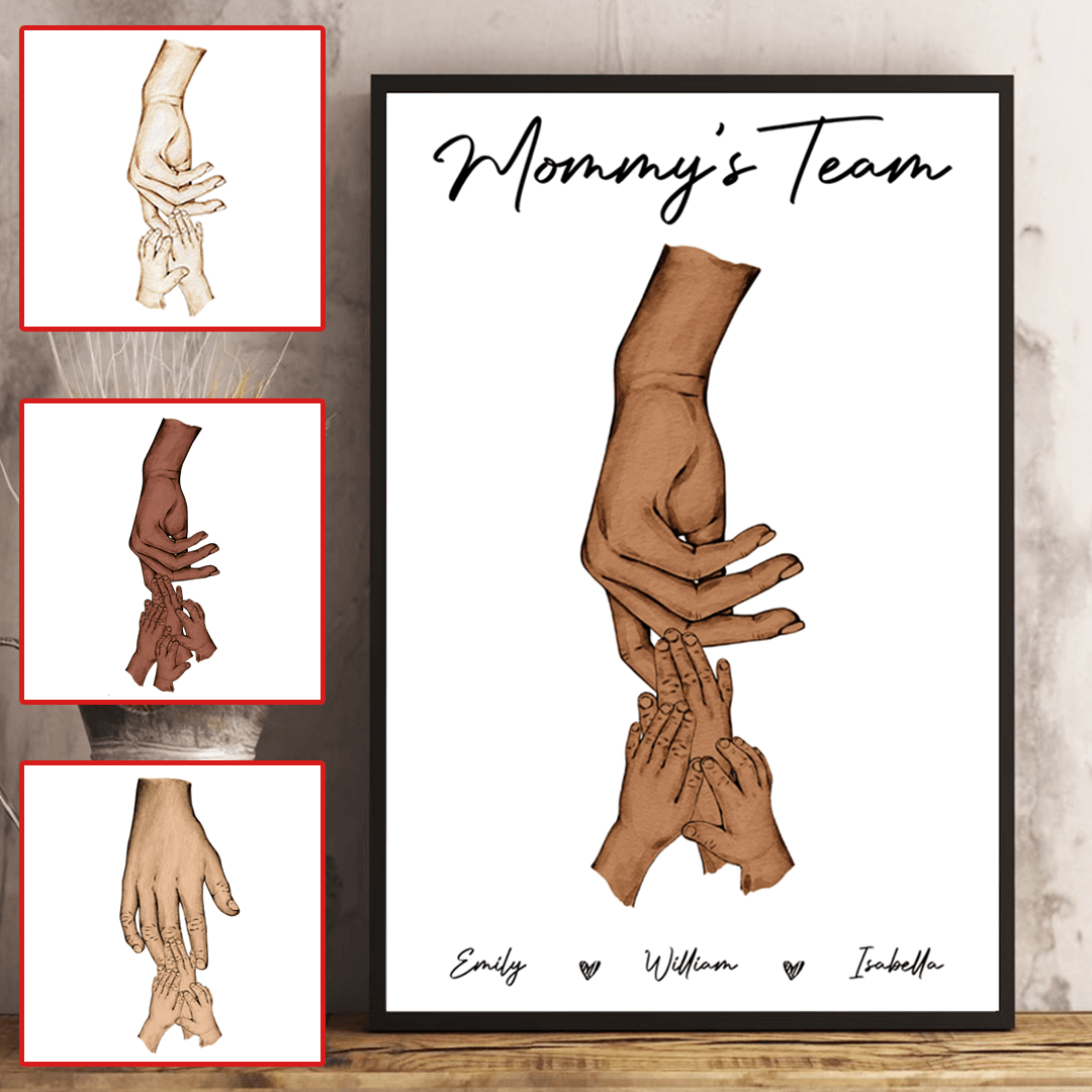 Holding Family Hands - Personalized Vertical Poster - Gift For Mom and Dad, Mother's Day, Father's Day - PRINTS10 Store