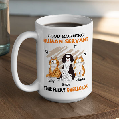 Custom 'Good Morning Human Servant' Mug for Dog & Cat Lovers