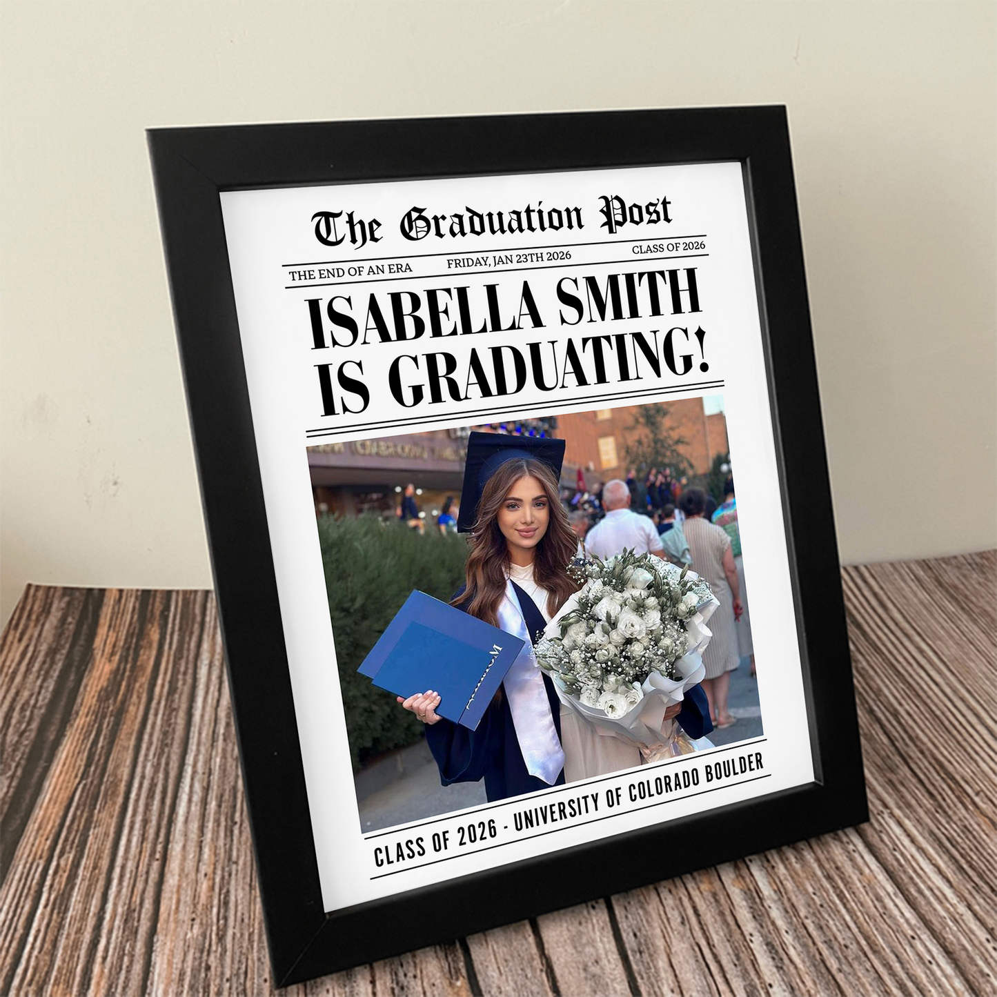 “Class of 2026” Personalized Poster / Canvas - Custom Photo Graduation Gift