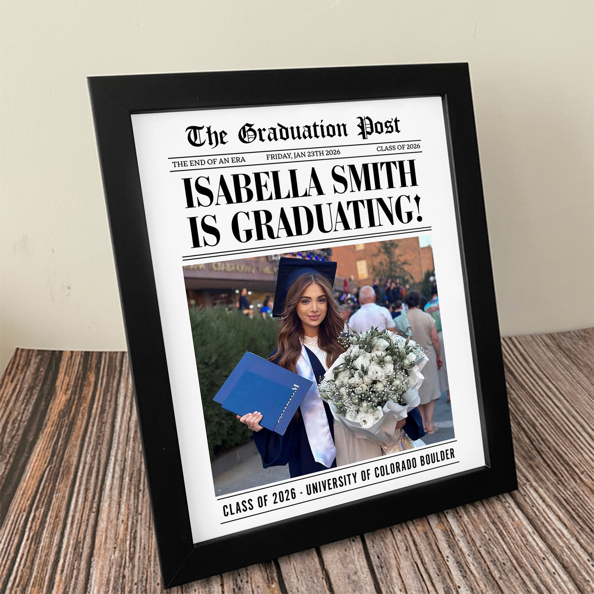 “Class of 2026” Personalized Poster / Canvas - Custom Photo Graduation Gift