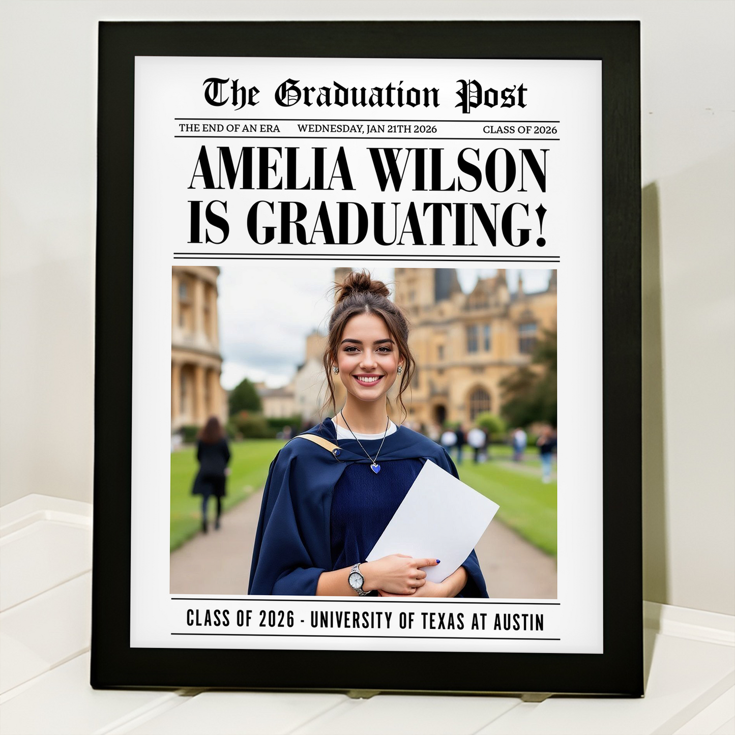 “Class of 2026” Personalized Poster / Canvas - Custom Photo Graduation Gift