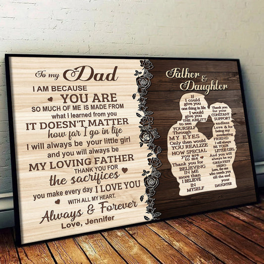 “A Daughter’s Tribute” - Personalized Keepsake Canvas for Dad