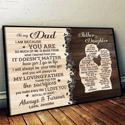 “A Daughter’s Tribute” - Personalized Keepsake Canvas for Dad
