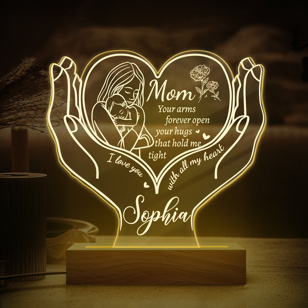 Personalized LED Night Light - A Heartfelt Tribute to Mom