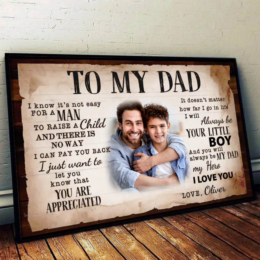 Personalized To My Dad Photo Poster / Canvas - Custom Father’s Day Gift