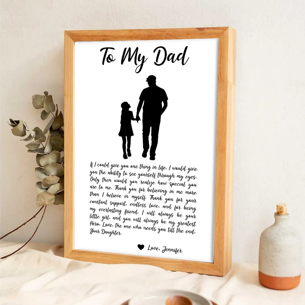 “To My Dad” Personalized Canvas / Poster - Custom Sentimental Gift from Daughter