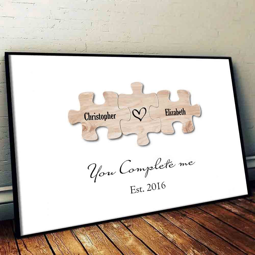 You Complete Me - Personalized Couple Puzzle Poster / Canvas