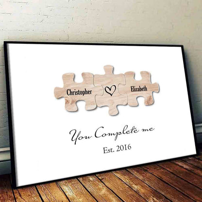 You Complete Me - Personalized Couple Puzzle Poster / Canvas