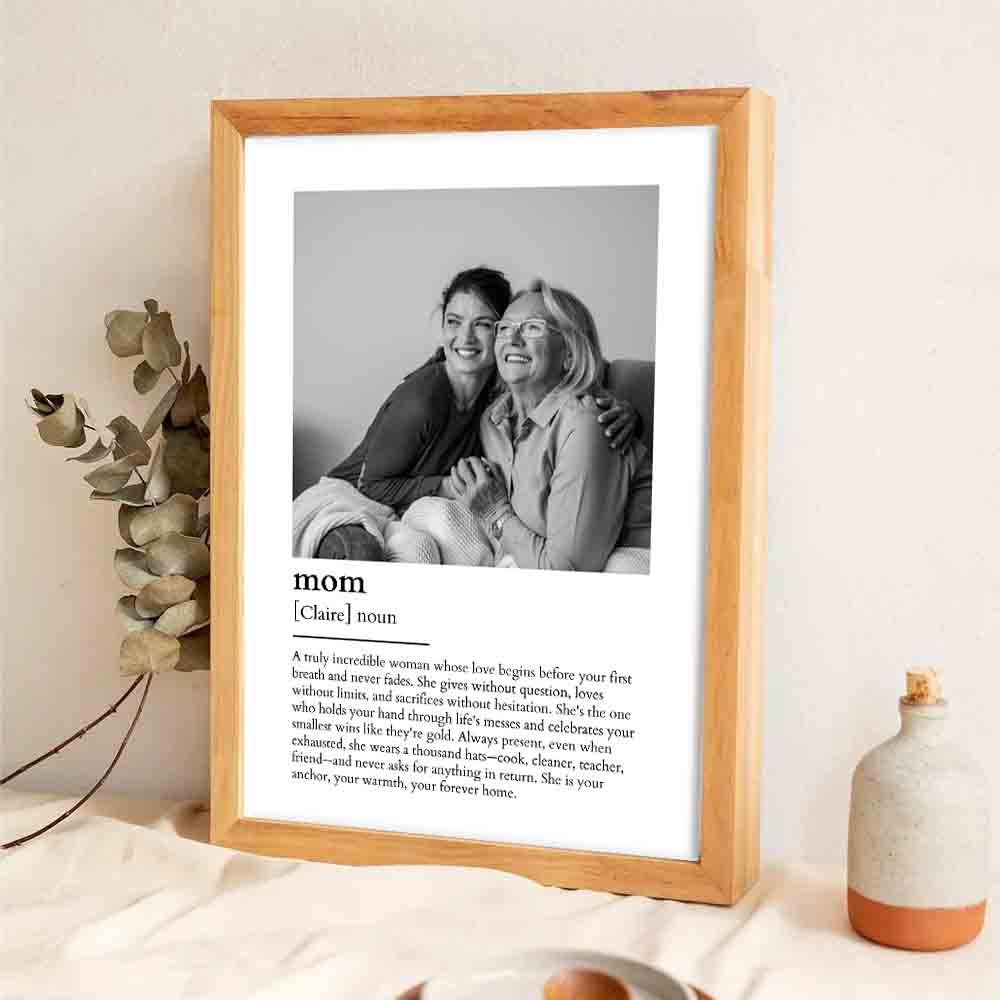 Personalized Custom Photo Mom Definition Poster / Canvas - Mother's Day Gift For Mom