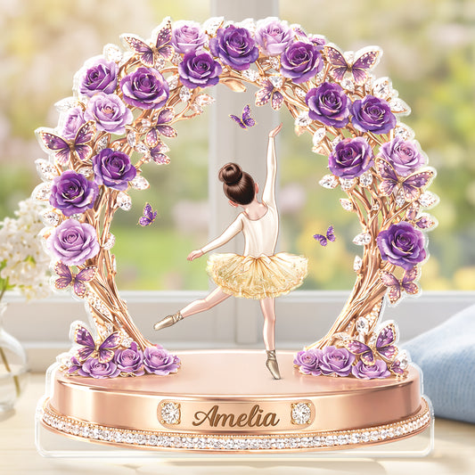 Personalized Ballet Dancer Shaped Acrylic Plaque - Custom Gift for Kids