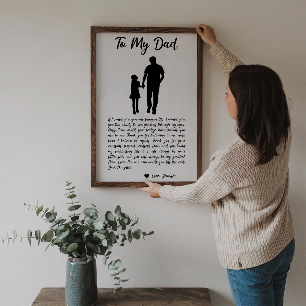 “To My Dad” Personalized Canvas / Poster - Custom Sentimental Gift from Daughter