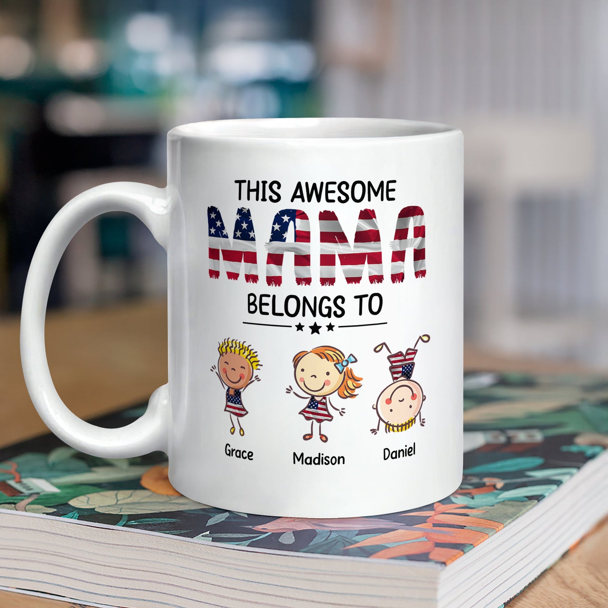 This Awesome Mom Belongs To - Personalized Mug