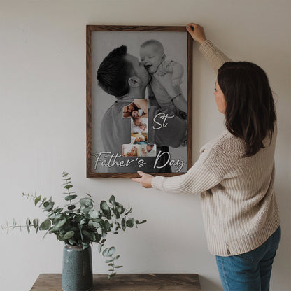Personalized Custom Photo Canvas / Poster - 1st Father’s Day Gift from Wife