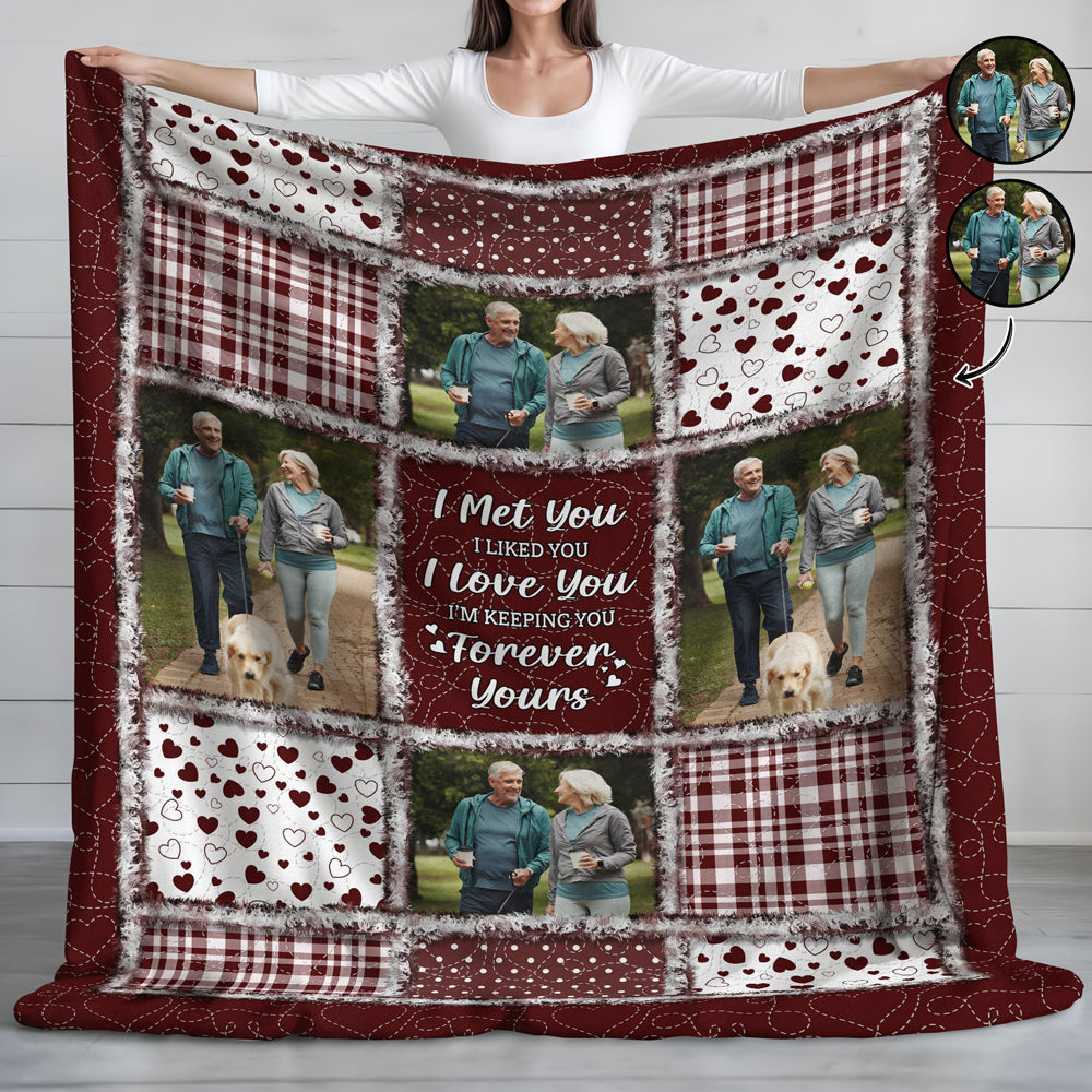 I Met You I Liked You - Personalized Custom Photo Blanket For Couple