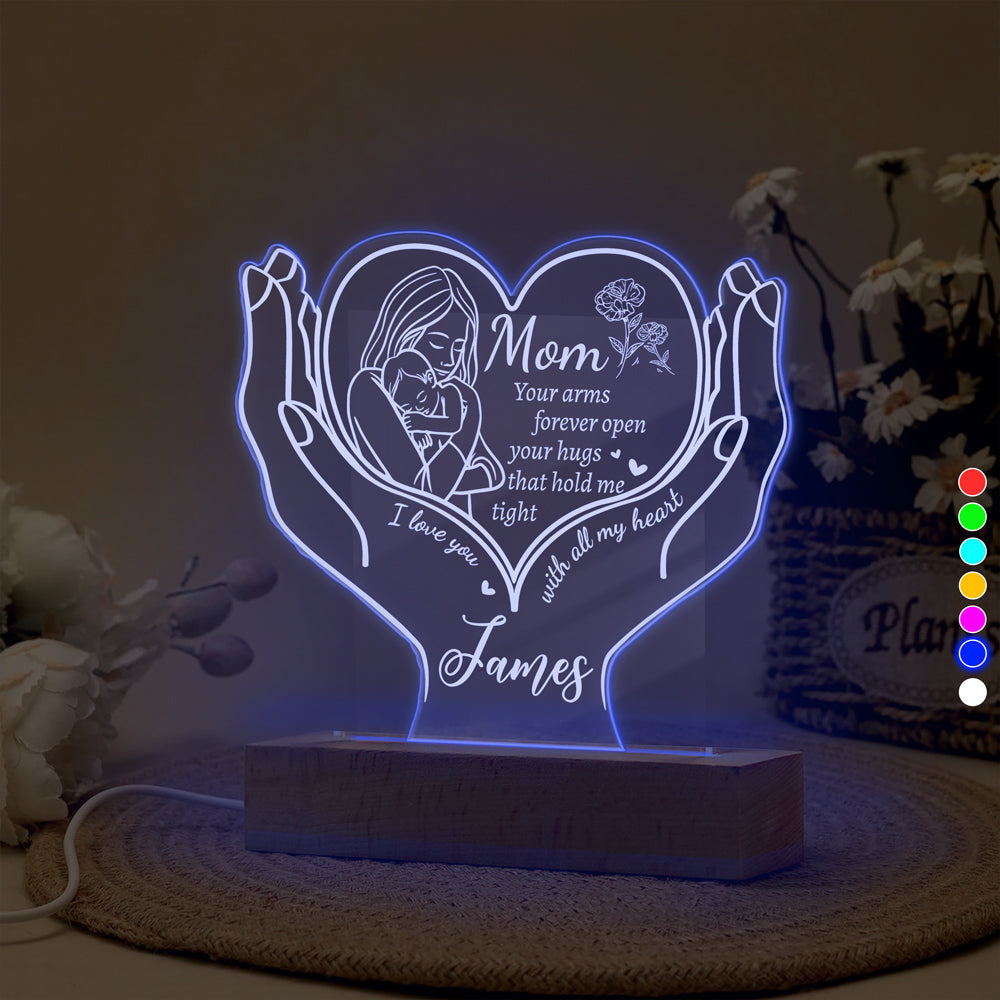 Personalized LED Night Light - A Heartfelt Tribute to Mom