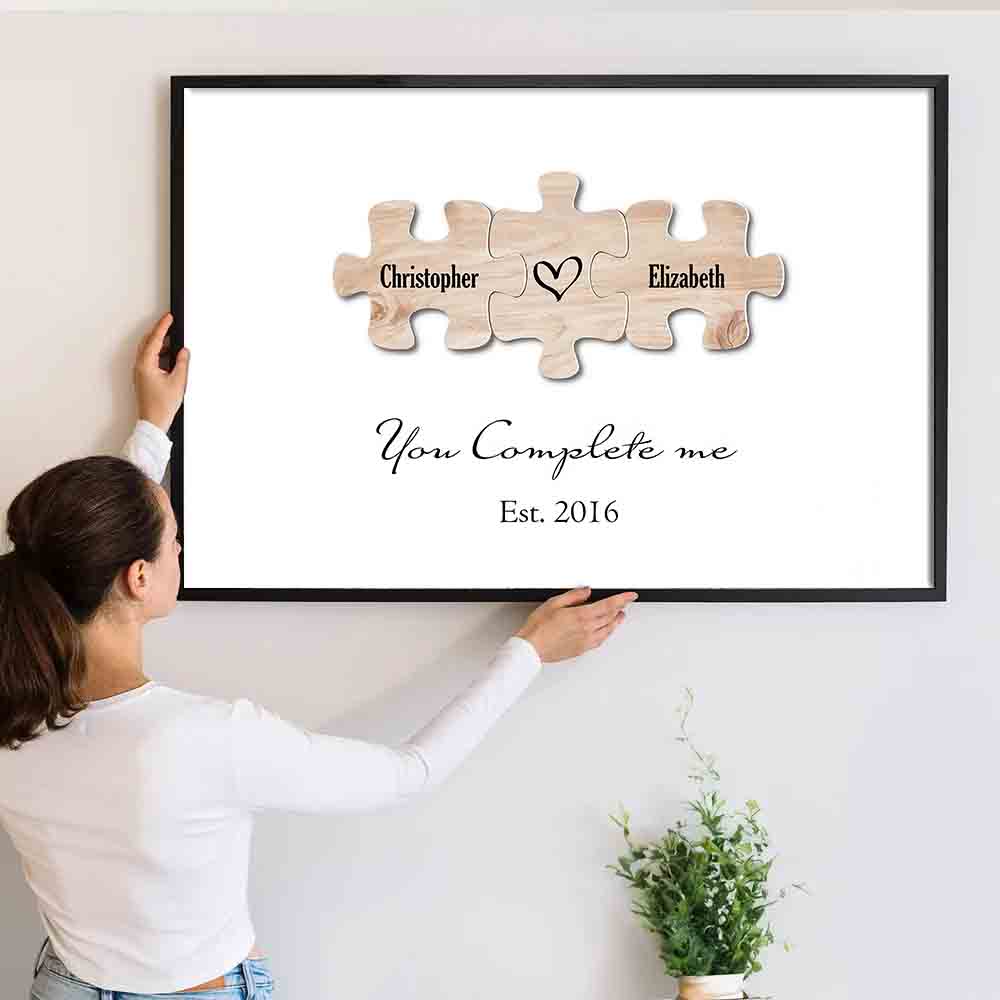 You Complete Me - Personalized Couple Puzzle Poster / Canvas