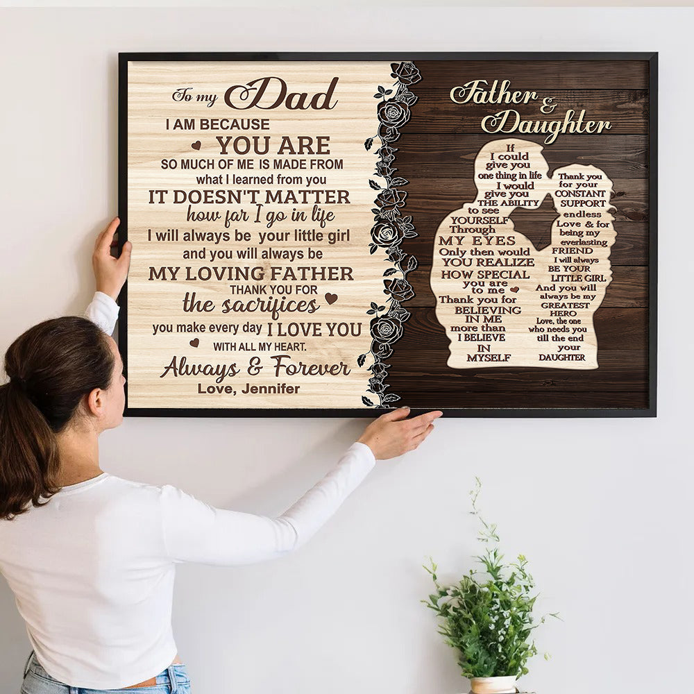 “A Daughter’s Tribute” - Personalized Keepsake Canvas for Dad