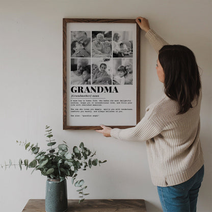 Grandma Definition - Personalized Custom Photo Poster / Canvas
