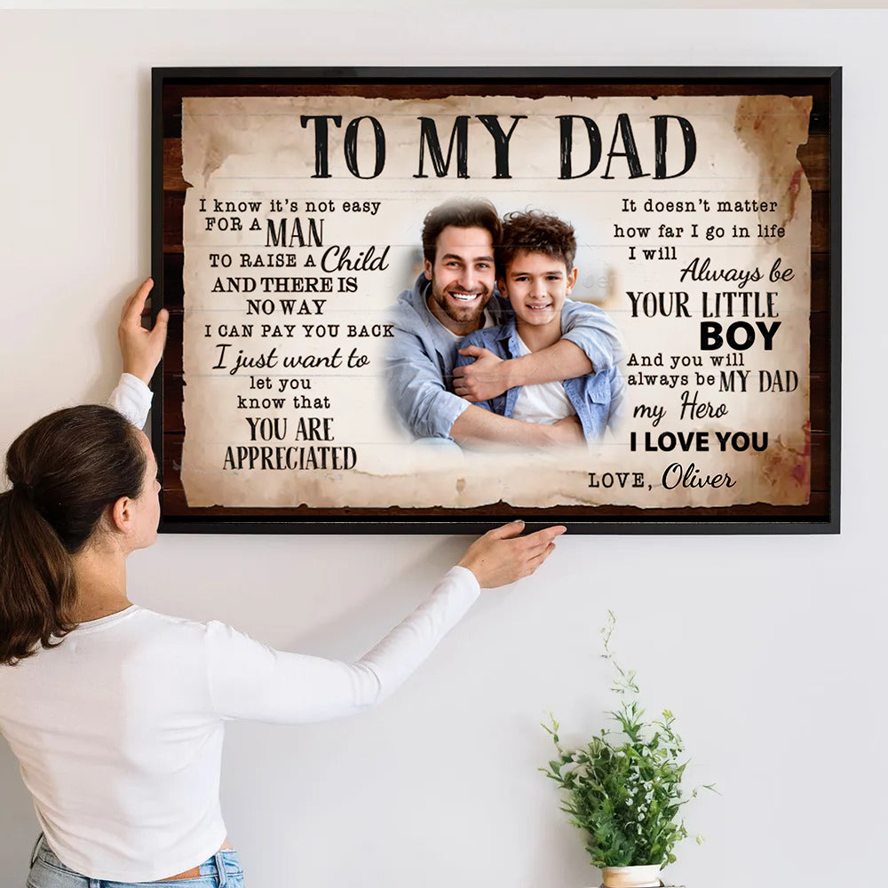 Personalized To My Dad Photo Poster / Canvas - Custom Father’s Day Gift