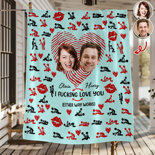 Personalized Custom Photo Couple Blanket - Gift For Valentine's Day