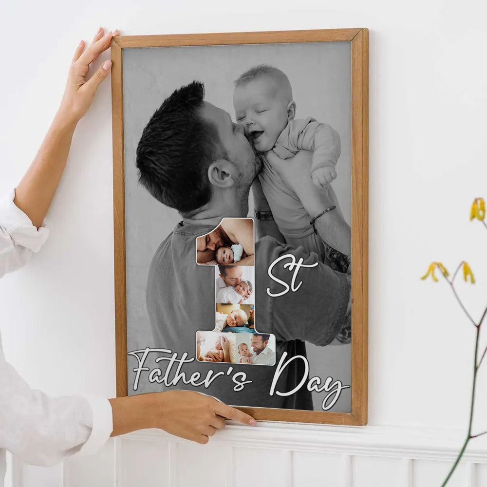Personalized Custom Photo Canvas / Poster - 1st Father’s Day Gift from Wife