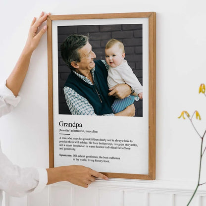 Personalized Grandpa Definition Photo Canvas / Poster - Custom Father’s Day Gift